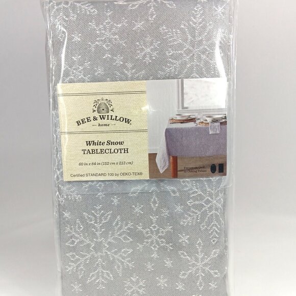 Bee & Willow-Table Cloth-60x84-Seats 6-8/White Snow- Home Gray & White-Holiday - Picture 2 of 10